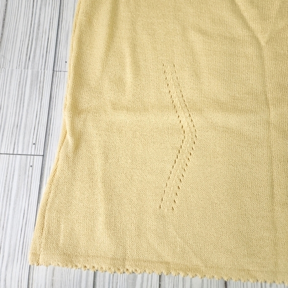 St. John Knit Square Neck Sweater Cami with Scalloped Hem in Yellow Size Large - Picture 8 of 10